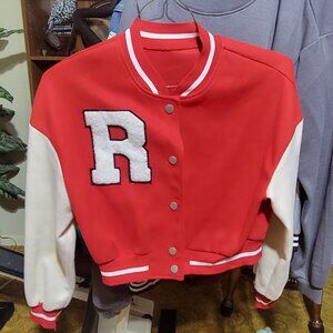 Letterman style cropped jacket